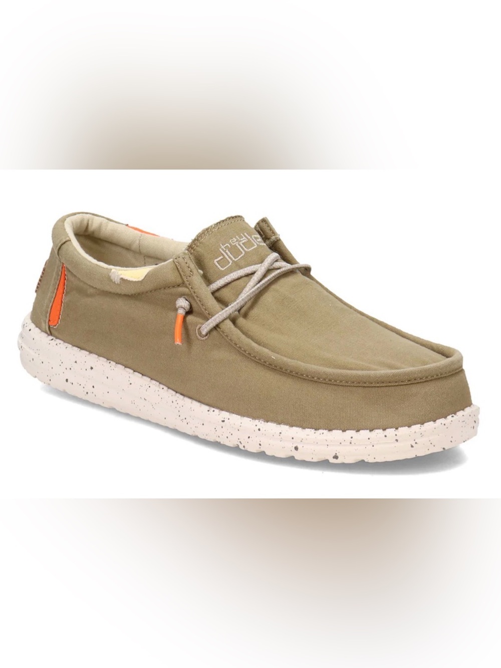 Hey Dude Casual Slip-On Loafers in Olive with Orange Accent